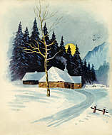 Winterlandschaft - Titelbild im Poesiealbum der Nichte Werra (1937)